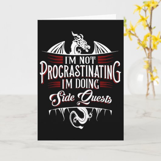 Not Procrastinating Side Quests Funny Rpg Gamer Dr Karte (Gelbe Blume)