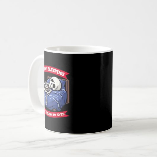 Not Sleeng Im Just Resting, My Eyes Funny Fathers  Kaffeetasse (Vorderseite Links)