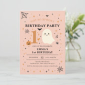 Not So Spooky 1st Birthday Party Photo Einladung (Stehend Vorderseite)