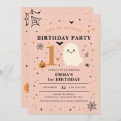 Not So Spooky 1st Birthday Party Photo Einladung (Vorne/Hinten)
