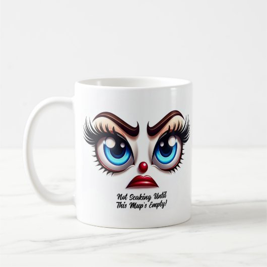 Not Speaking, Fabulous Eyes Funny Face Kaffeetasse (Links)