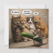 Not the cucumber, funny cat and mouse flat greetin karte (Vorderseite)