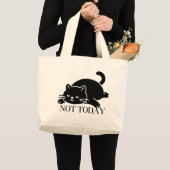 Not Today Cat Tote Bag Cute Art Design Jumbo Stoffbeutel (Vorderseite (Produkt))