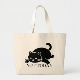 Not Today Cat Tote Bag Cute Art Design Jumbo Stoffbeutel