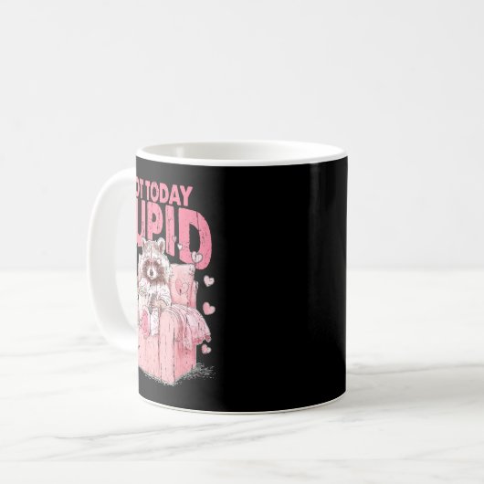 Not Today Cupid, Sarcastic Raccoon Valentines  Kaffeetasse (Vorderseite Links)