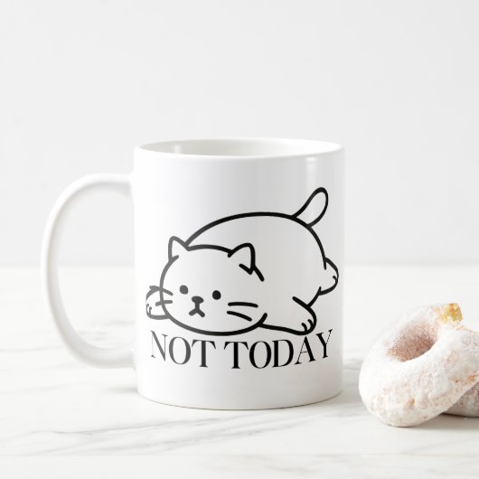 Not Today Cute Lazy Cat Mood Kaffeetasse (Mit Donut)