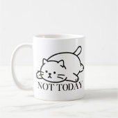 Not Today Cute Lazy Cat Mood Kaffeetasse (Links)