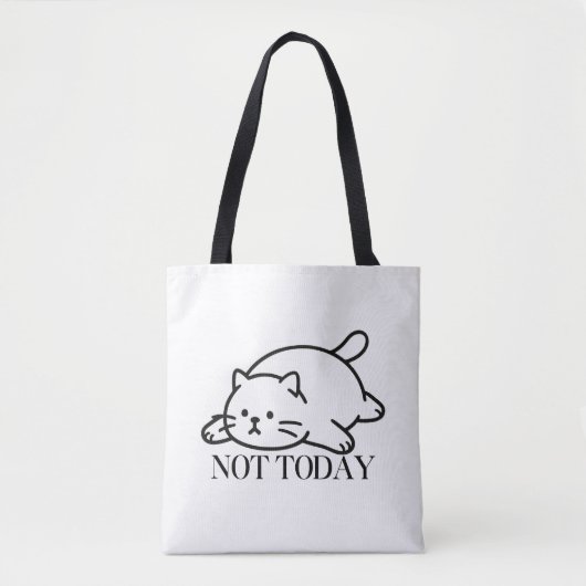 Not Today Cute Lazy Cat Mood Tasche (Vorderseite)