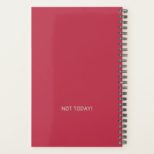 NOT TODAY! Grumpy Black Cat Planner Planer (Rückseite)