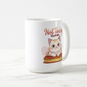 Not Today Human Cute Cat on Book Funny Design Kaffeetasse (VorderseiteRechts)