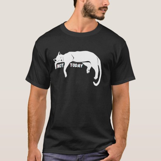 Not Today Lazy Sleepy Nope Cat Kitten Lovers Funny T-Shirt (Vorderseite)