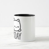 "NOT TODAY" Minimalist Sleepy Cat Mug Tasse (Zentrum)