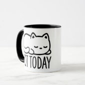 "NOT TODAY" Minimalist Sleepy Cat Mug Tasse (Vorderseite Links)