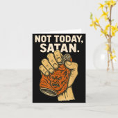 Not Today Satan Faith Christian Halloween Funny An Karte (Gelbe Blume)
