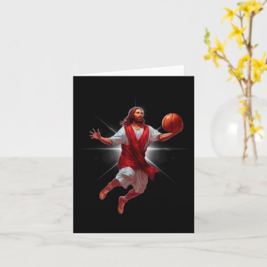 Not Today Satan Jesus Funny Slam Holy Dunk Basketb Karte (Gelbe Blume)