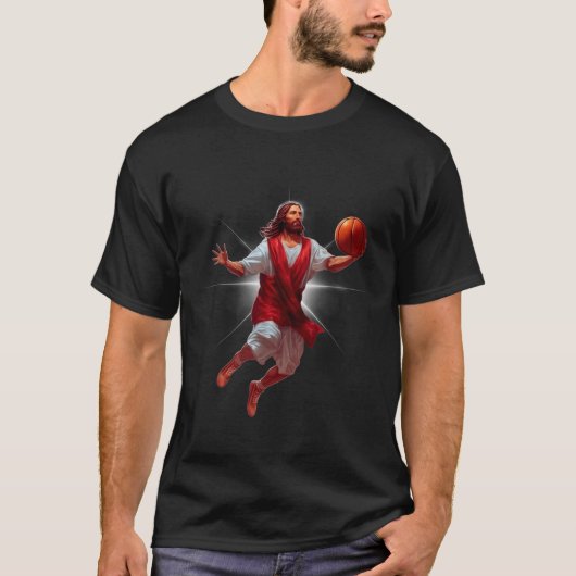 Not Today Satan Jesus Funny Slam Holy Dunk Basketb T-Shirt (Vorderseite)