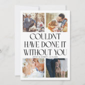 Not Without You Wedding 4-Photo White Dankeskarte (Vorderseite)