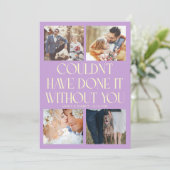 Not Without You Wedding 4-Photo Wisteria Dankeskarte (Stehend Vorderseite)