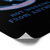 Not Working From Anywhere Funny Vacation Remote Wo Poster (Ecke)