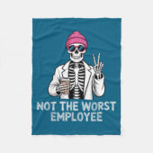 Not Worst Employee Worker Istant Jokes Office Humo Fleecedecke (Vorderseite)