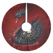 Not Your Average Swan – Spikes, Skulls & Sass. Polyester Weihnachtsbaumdecke (Vorderseite)