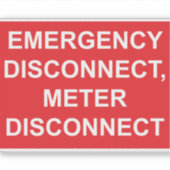 Notabschaltung, Meter-Trennzeichen Aufkleber (Vorderseite)