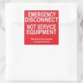 Notabschaltung, nicht Service Equipment Label Quadratischer Aufkleber (Tasche)