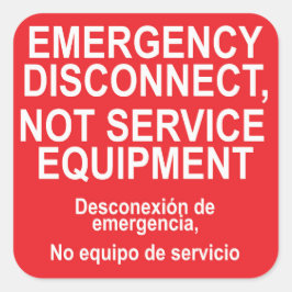 Notabschaltung, nicht Service Equipment Label Quadratischer Aufkleber