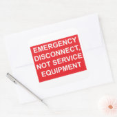 Notabschaltung, nicht Service Equipment Label Quadratischer Aufkleber (Umschlag)