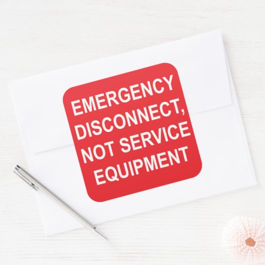 Notabschaltung, nicht Service Equipment Labels Quadratischer Aufkleber (Umschlag)