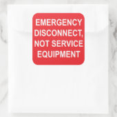Notabschaltung, nicht Service Equipment Labels Quadratischer Aufkleber (Tasche)