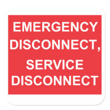 Notabschaltung, Service-Disconnect-Sticker