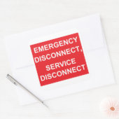 Notabschaltung, Service-Disconnect-Sticker Quadratischer Aufkleber (Umschlag)