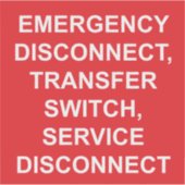 Notabschaltung, Übertragungsschalter-Etikett Aufkleber (Vorderseite)