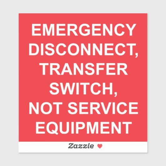 Notabschaltung, Übertragungsschalter-Etikett Aufkleber (Blatt)