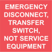 Notabschaltung, Übertragungsschalter-Etikett Aufkleber (Vorderseite)