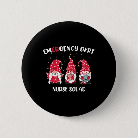 Notabteilung Er Christmas Gnomes Nurs Button (Vorderseite)