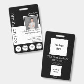 Notar-Abzeichen im klassischen Stil mit QR Ausweis (Vorder- & Rückseite)