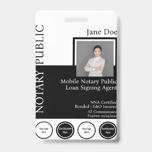 Notar-Abzeichen im klassischen Stil mit QR Ausweis (Front)