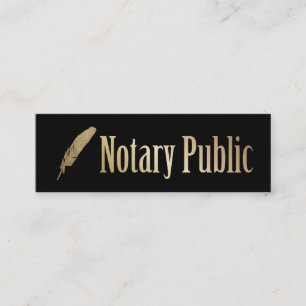 Notar-Agent Black & Gold Quill Pen Mini Visitenkarte