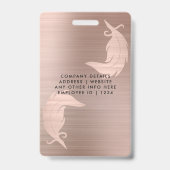 Notar-Agent Brushed Rose Gold Quill Foto Ausweis (Rückseite)