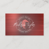 Notar-Agent Burgundy Red Brushed Metal Quill Visitenkarte (Vorderseite)
