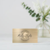 Notar Agent Classic Gold Brushed Metal Quill Visitenkarte (Stehend Vorderseite)