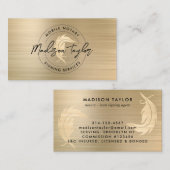 Notar Agent Classic Gold Brushed Metal Quill Visitenkarte (Vorne/Hinten)