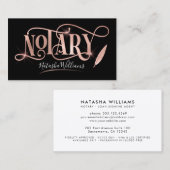 Notar Agent Elegante Rose Visitenkarte (Vorne/Hinten)