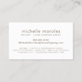 Notar - Agent für Kreditvergabe Elegant floral Visitenkarte (Rückseite)