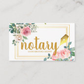 Notar - Agent für Kreditvergabe Elegant floral Visitenkarte (Vorderseite)
