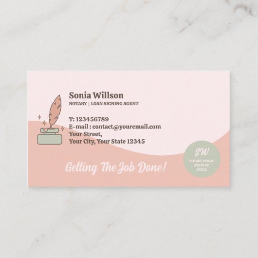 Notar-Agent für mobile Geräte Visitenkarte (Rückseite)