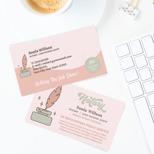 Notar-Agent für mobile Geräte Visitenkarte