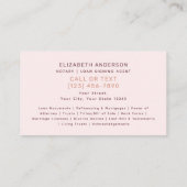 Notar-Agent für öffentliche Kredite und Darlehensz Visitenkarte (Rückseite)